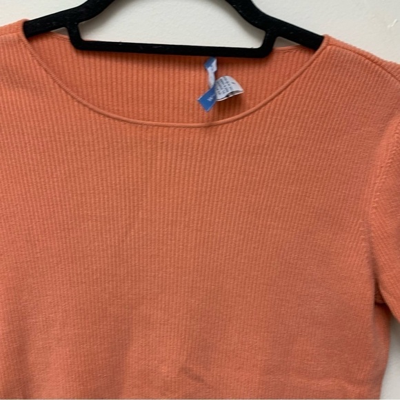 White + Warren Silk Blend Ribbed Short Sleeve Top - Picture 4 of 9